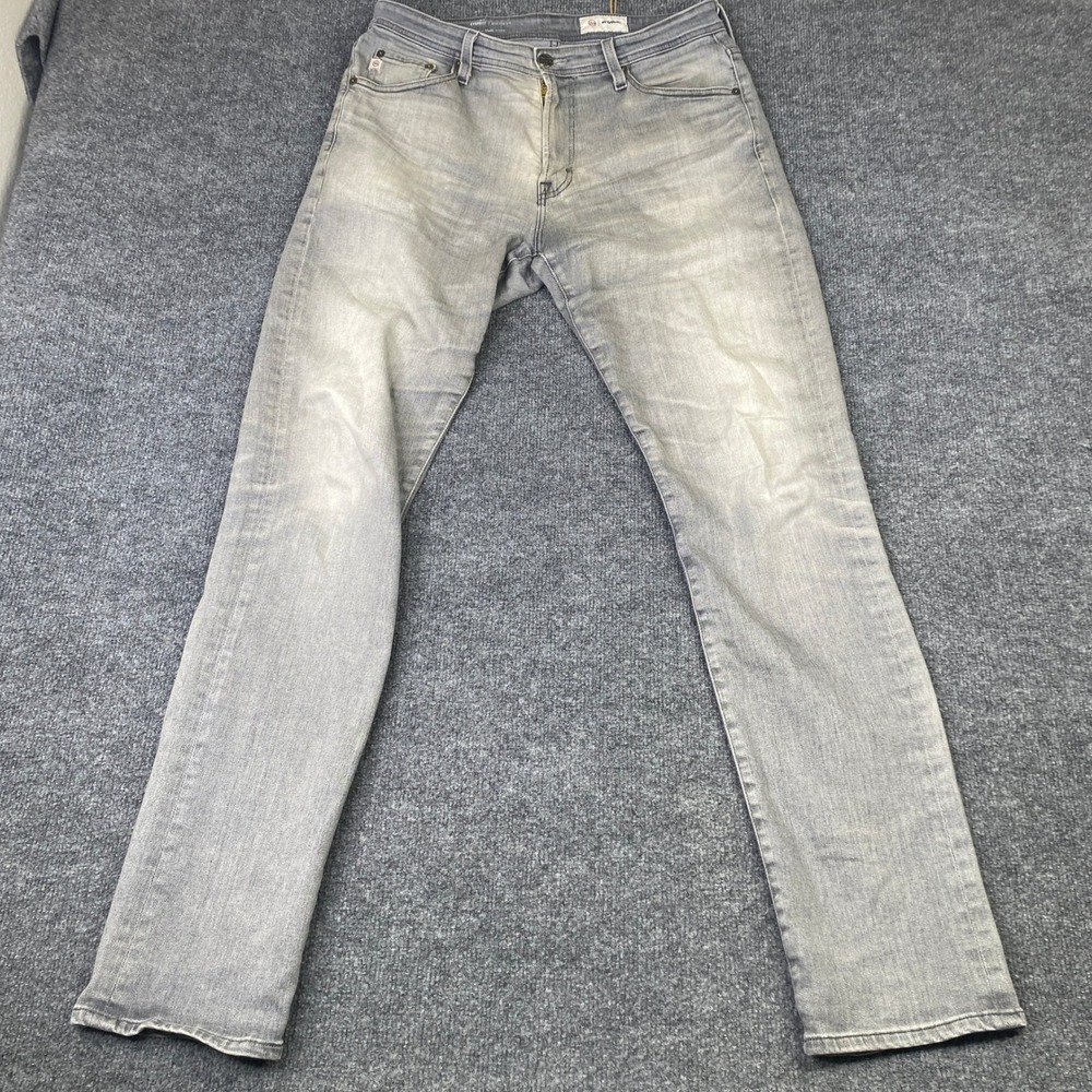 AG Adriano Goldschmied Everett Slim Straight Jeans Grey 32x33 Italy Fabric